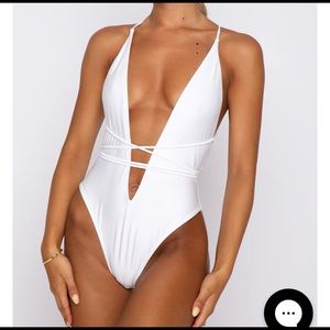 White fox one piece bikini